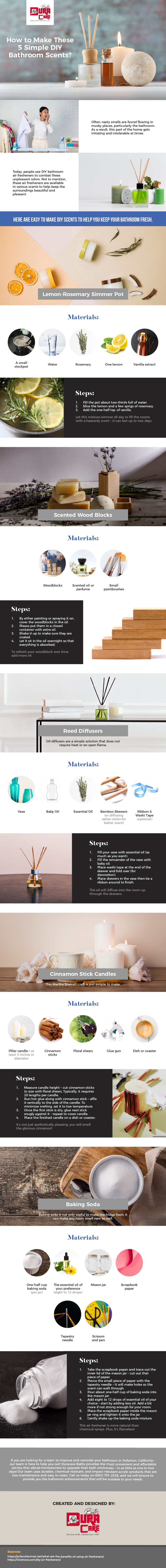 How To Make These 5 Simple DIY Bathroom Scents? infographic duracarebaths.com